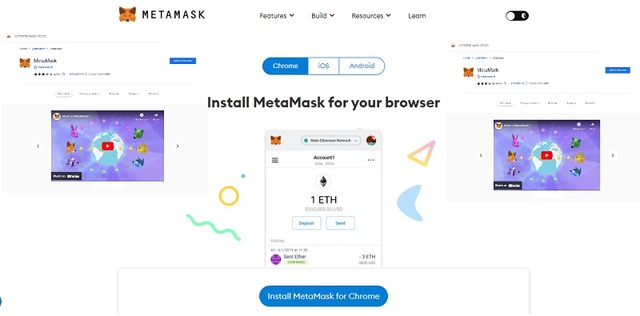 Metaamsk extension display